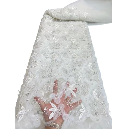 Modischer Pailletten-Tüll bestickter Spitzenstoff Perlen Pailletten Spitzenstoff für Hochzeitskleid (Farbe 05) von MDYTPT