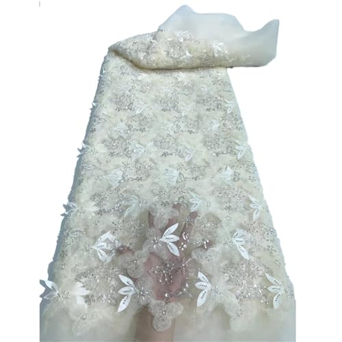 Modischer Pailletten-Tüll bestickter Spitzenstoff Perlen Pailletten Spitzenstoff für Hochzeitskleid (Farbe 07) von MDYTPT