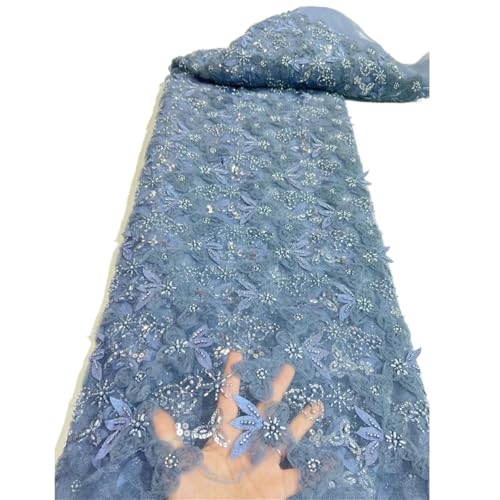 Modischer Pailletten-Tüll bestickter Spitzenstoff mit Perlen und Pailletten, Spitzenstoff für Hochzeitskleid (Farbe 06) von MDYTPT