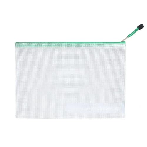 Netztasche mit Reißverschluss, wasserdicht, Kunststoff, Mehrzweck-Dokumententasche für Reisen, Aufbewahrung, Bürogeräte, Zuhause, Organisierungstaschen (Grün, A3 (43 x 31 cm) von MDYTPT