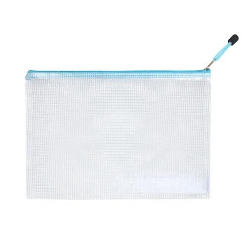Netztasche mit Reißverschluss, wasserdicht, Kunststoff, Mehrzweck-Dokumententasche für Reisen, Aufbewahrung, Bürogeräte, Zuhause, Organisierungstaschen (Hellblau, B8 (13 x 10 cm) von MDYTPT