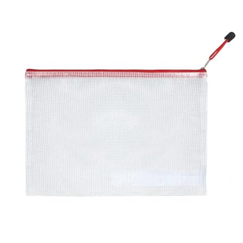 Netztasche mit Reißverschluss, wasserdicht, Kunststoff, Mehrzweck-Dokumententasche für Reisen, Aufbewahrung, Bürogeräte, Zuhause, Organisierungstaschen (Rot, B8 (13 x 10 cm) von MDYTPT