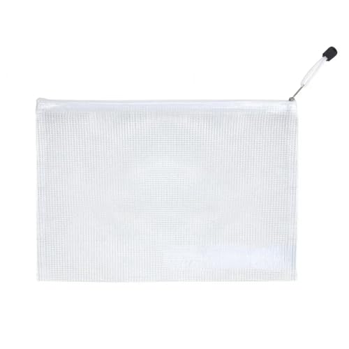 Netztasche mit Reißverschluss, wasserdicht, Kunststoff, Mehrzweck-Dokumententasche für Reisen, Aufbewahrung, Bürogeräte, Zuhause, Organisierungstaschen (Weiß, B6 (19 x 14 cm) von MDYTPT