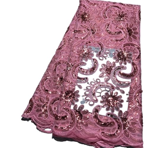 Pailletten-Spitzenstoff, Stickerei, Netz-Tüllstoff für Hochzeitskleid (Farbe J, 4,5 m) von MDYTPT