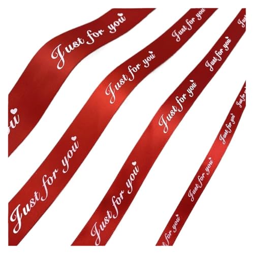 Polyesterband für handgefertigte romantische Verpackungen, Hochzeitsdekoration, 45 m, 10/20/25/38 mm (Rot, 10 mm) von MDYTPT