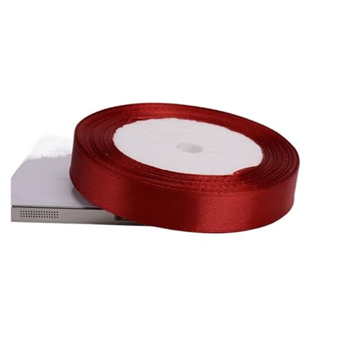 Satinbänder, 44 m, 6–75 mm, weinrot, Verpackungsmaterial, Bastelarbeiten, Dekoration, Hochzeit, Party, Dekoration (15 mm) von MDYTPT