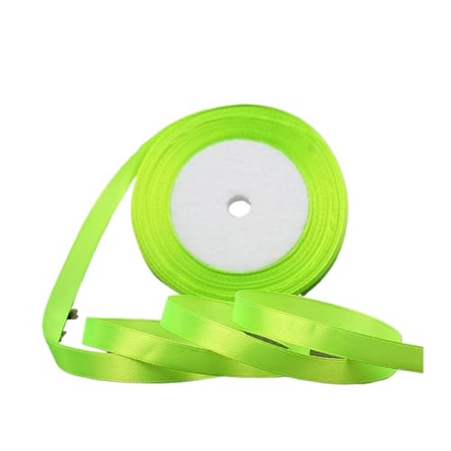 Seidensatinbänder zum Basteln, Schleifen, handgefertigt, Party, Hochzeit, Dekoration (57 fluoreszierendes Grün, 10 mm) von MDYTPT