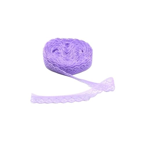 Spitzenband, 45,7 m, 14 mm breit, Spitzenstoff, weiße Baumwolle, Spitze zum Basteln, Nähen, Sticken, Heimkleidung, Zubehör (Hellviolett) von MDYTPT