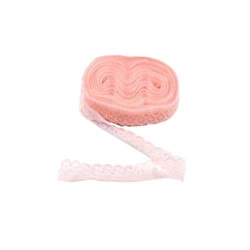 Spitzenband, 45,7 m, 14 mm breit, Spitzenstoff, weiße Baumwolle, Spitze zum Basteln, Nähen, Sticken, Heimkleidung, Zubehör (Rose Pink) von MDYTPT
