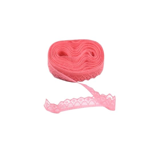 Spitzenband, 45,7 m, 14 mm breit, Spitzenstoff, weiße Baumwollspitze für Heimwerker, Nähen, Stickerei, Heimkleidung, Zubehör (Wassermelonenrot) von MDYTPT