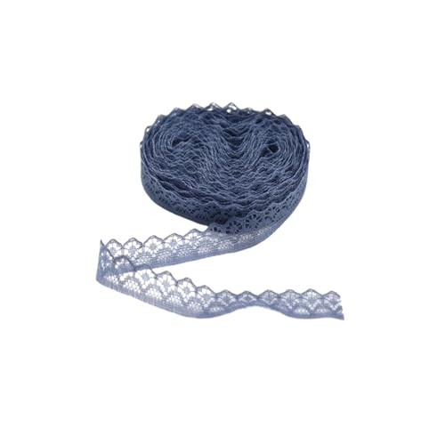 Spitzenband, 45,7 m, 14 mm breit, Spitzenstoff, weiße Baumwollspitze für Heimwerker, Nähen, Stickerei, Heimkleidung, Zubehör (grau) von MDYTPT