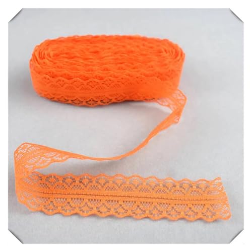 Spitzenband, 45,7 m, Breite 28 mm, DIY-Spitzenstoff, bestickte Netzschnur für Blumenzubehör (Dunkelorange) von MDYTPT