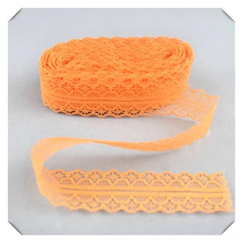 Spitzenband, 45,7 m, Breite 28 mm, DIY-Spitzenstoff, bestickte Netzschnur für Blumenzubehör (orange) von MDYTPT