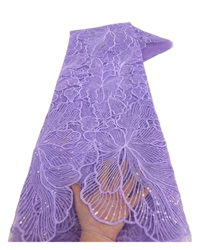 Spitzenstoff für Hochzeitskleid, Tüll, Pailletten, Spitzenstoff für Hochzeitskleid, Tüll, Milchseide, Spitzenmaterial (Farbe 05) von MDYTPT