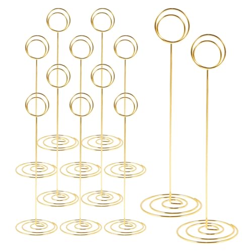 Tischnummernhalter, Metall, Postkarten-Clip, goldfarben, silberfarben, Tischnummernständer, Hochzeit, Schreibtischdekoration, 12 Stück Tischnummernhalter, Metall, Postkarten-Clip, goldfarben, silberfarben, Tischnummernständer, Hochzeit, Schreibtischdekoration, 12 Stück von MDYTPT