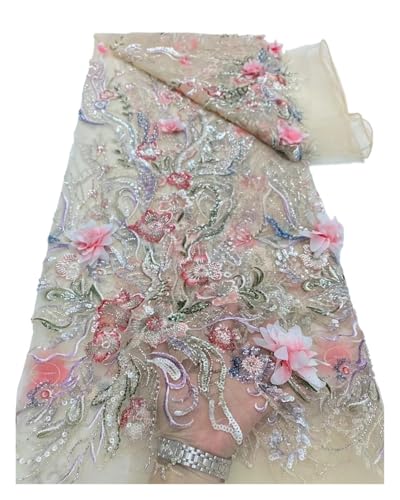 Tüll-Mesh-Spitzen-Paillettenstoff für Hochzeit, Party, zum Nähen, Kleidung, Blumen, Tüll, Hochzeitskleider, Stickerei, Stoffe, Meterware, Basteln, 4,5 m (Farbe 1) von MDYTPT