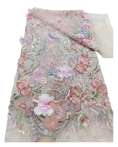 Tüll-Mesh-Spitzen-Paillettenstoff für Hochzeit, Party, zum Nähen, Kleidung, Blumen, Tüll, Hochzeitskleider, Stickerei, Stoffe, Meterware, Basteln, 4,5 m (Farbe 5) von MDYTPT
