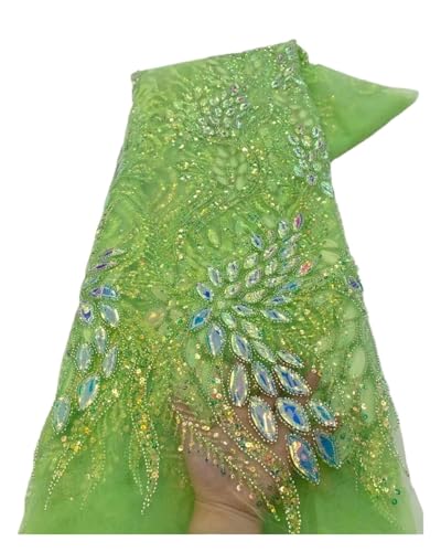 Tüll Pailletten Perlen Spitze Stoff Bräutigam Stickerei Tüll Spitze Stoff für Braut Hochzeit (Farbe 04) von MDYTPT