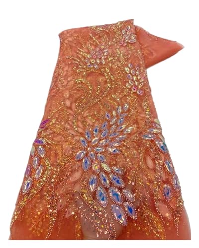 Tüll Pailletten Perlen Spitze Stoff Bräutigam Stickerei Tüll Spitze Stoff für Braut Hochzeit (Farbe 08) von MDYTPT