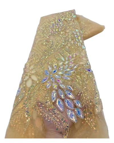 Tüll Pailletten Perlen Spitze Stoff Bräutigam Stickerei Tüll Spitze Stoff für Braut Hochzeit (Farbe 09) von MDYTPT