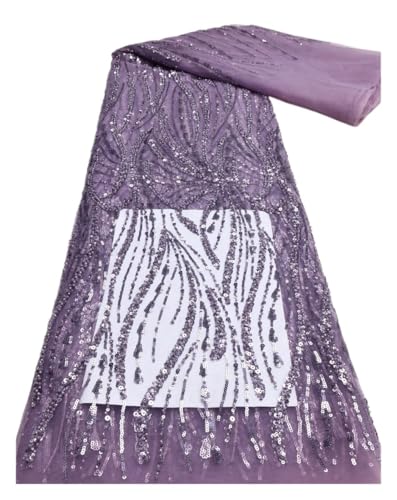 Tüll-Spitzenstoff für Hochzeit, Party, Pailletten, Perlenstickerei, Bräutigam, Braut, Tüll, Spitzenstoff für Hochzeit (Farbe 03) von MDYTPT