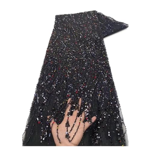 Tüll-Spitzenstoff für Hochzeit, Party, Pailletten, Perlenstickerei, Bräutigam, Braut, Tüll, Spitzenstoff für Hochzeit (Farbe 06) von MDYTPT
