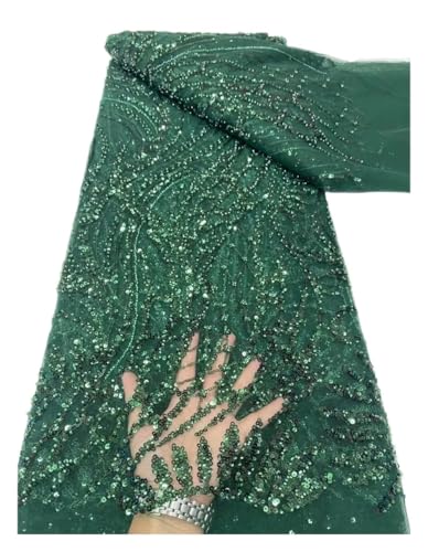 Tüll-Spitzenstoff für Hochzeit, Party, Pailletten, Perlenstickerei, Bräutigam, Braut, Tüll, Spitzenstoff für Hochzeit (Farbe 14) von MDYTPT