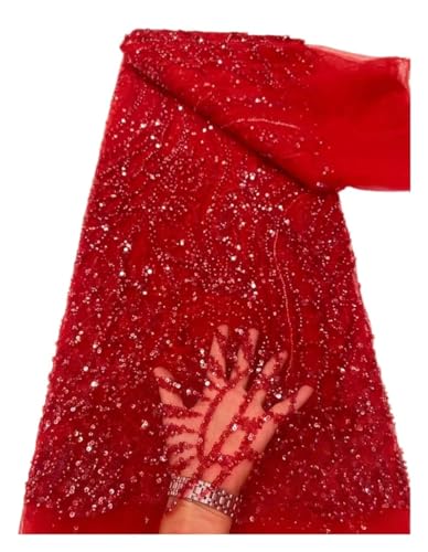 Tüll-Spitzenstoff für Hochzeit, Party, Pailletten, Perlenstickerei, Bräutigam, Braut, Tüll, Spitzenstoff für Hochzeit (Farbe 17) von MDYTPT