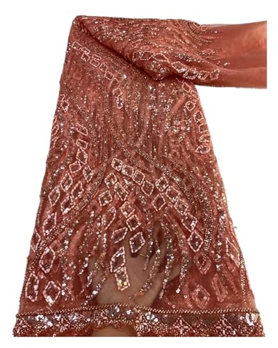 Tüll-Spitzenstoff für Hochzeit, Party, Spitze, Perlen, Pailletten, Netzstoff, 4,5 m, zum Nähen, Party, Hochzeitskleider (Farbe 02) von MDYTPT