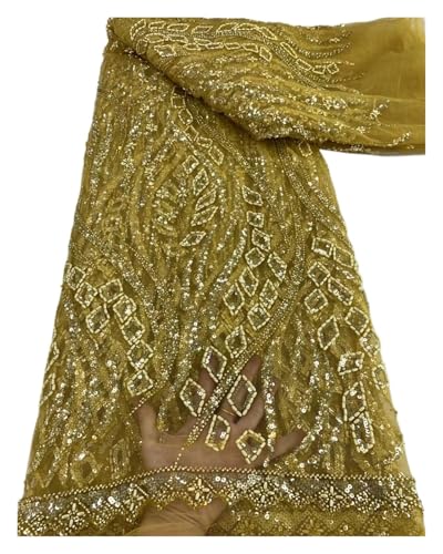 Tüll-Spitzenstoff für Hochzeit, Party, Spitze, Perlen, Pailletten, Netzstoff, 4,5 m, zum Nähen, Party, Hochzeitskleider (Farbe 05) von MDYTPT