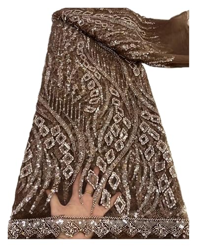 Tüll-Spitzenstoff für Hochzeit, Party, Spitze, Perlen, Pailletten, Netzstoff, 4,5 m, zum Nähen, Party, Hochzeitskleider (Farbe 06) von MDYTPT