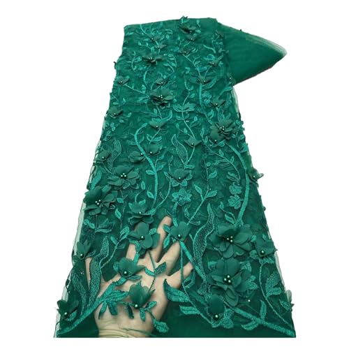 Tüll für Hochzeit, Party, 3D-Spitze, Blumenstickerei, Applikation, Stoff, Blumen, Spitzenstoffe für Brauttüll, 4,5 m (Farbe 03) von MDYTPT