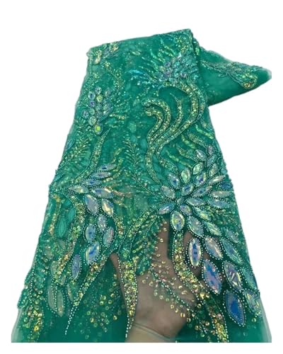 Tüll für Hochzeiten, schwere Perlen, Spitzenstoff, Pailletten, Tüllstoff für Hochzeitsfeier (Farbe 02) von MDYTPT