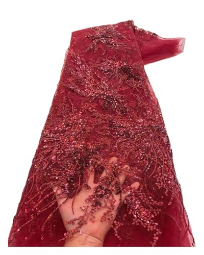 Tüll für Hochzeitsfeiern, luxuriös, rosa, Pailletten, Spitzenstoff, 4,5 m, für Hochzeitsparty-Kleid (Farbe 02) von MDYTPT
