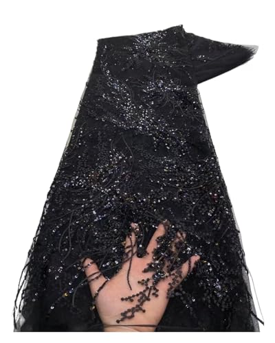 Tüll für Hochzeitsfeiern, luxuriös, rosa, Pailletten, Spitzenstoff, 4,5 m, für Hochzeitsparty-Kleid (Farbe 04) von MDYTPT