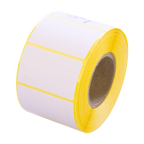 MDlabels Weiße Thermo etiketten auf Rolle 50x30mm 1000 Stück - permanent haftend, für Barcode, weiße Klebeetiketten zur Beschriftung Thermische etiketten von MD Labels