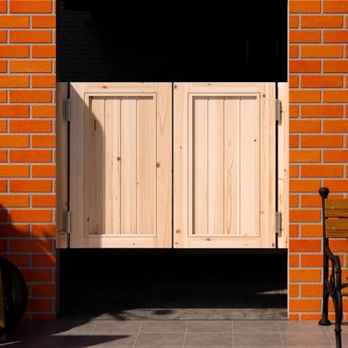 MDybf Schwingtüren aus Holz for den Eingangsbereich, unlackierte Saloon-Tür mit Scharnieren, Schwingtüren for Flur-Veranda-Durchgänge (Size : W95xH90cm(37 3/8" x35 3/8")) von MDybf