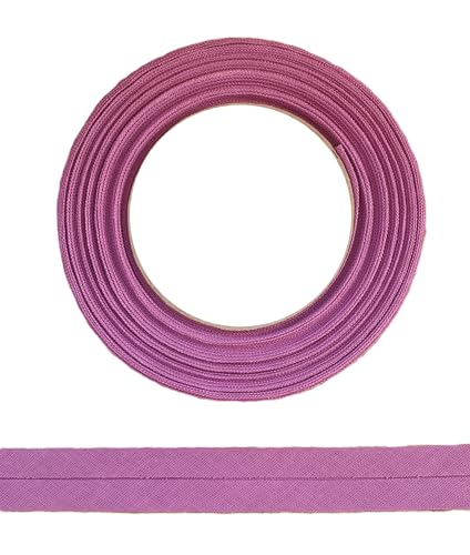 ME:NaMa Schrägband aus 100% Baumwolle - 10 m x 25 mm (gefalzt) - Hochwertiges Einfassband, Baumwollband, Schrägband - Ideal zum DIY-Nähen - In Belgien hergestellt, auf einer Rolle (Brombeere) von ME:NaMa