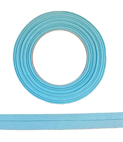 ME:NaMa Schrägband aus 100% Baumwolle - 10 m x 25 mm (gefalzt) - Hochwertiges Einfassband, Baumwollband, Schrägband - Ideal zum DIY-Nähen - In Belgien hergestellt, auf einer Rolle (Türkis) von ME:NaMa