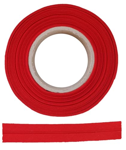 ME:NaMa Schrägband aus 100% Baumwolle - 10 m x 30 mm (gefalzt) - Hochwertiges Einfassband, Baumwollband, Schrägband - Ideal zum DIY-Nähen - In Belgien hergestellt, auf einer Rolle (Dunkelrot) von ME:NaMa