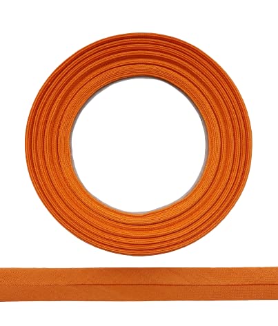 ME:NaMa Schrägband aus 100% Baumwolle - 10 m x 30 mm (gefalzt) - Hochwertiges Einfassband, Baumwollband, Schrägband - Ideal zum DIY-Nähen - In Belgien hergestellt, auf einer Rolle (Orange) von ME:NaMa