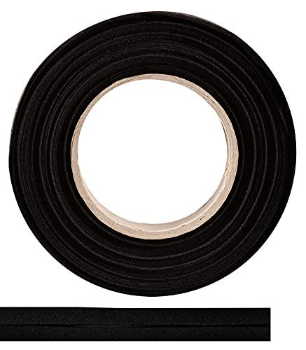 ME:NaMa Schrägband aus 100% Baumwolle - 5 m x 40 mm (gefalzt) - Hochwertiges Einfassband, Baumwollband, Schrägband - Ideal zum DIY-Nähen - In Belgien hergestellt, auf einer Rolle (Schwarz) von ME:NaMa