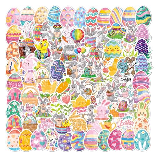 100Counts Osteraufkleber Cartoon Hasen Eier Aufkleber Für Wasserflaschen Journal Telefon Hülle Laptop Kinder Belohnung Aufkleber von MEAKTSMI