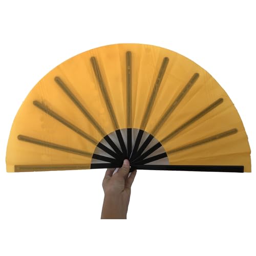 MEAKTSMI 10 Zoll Schwarzer Plasatischer Knochen Kungfu Handheld Faltfächer Für Kampfkunstaufführungen Und Kulturelle Event Dekoration von MEAKTSMI