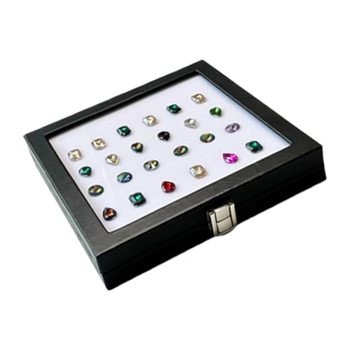 MEAKTSMI Elegante Diamonds Storage Box PU Leder Schmuckschatulle Mit Glasfenster Für Sammlerstücke Und Strasssteine Display MEAKTSMI Elegante Diamonds Storage Box PU Leder Schmuckschatulle Mit Glasfenster Für Sammlerstücke Und Strasssteine Display von MEAKTSMI