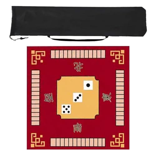 MEBSJY Mahjong mat Geräuschreduzierende Mahjong-Matte mit Regeln, rutschfeste Unterseite, Kristall-Samtstoff, Mahjong-Tischmatte für Mahjong-Poker(Color:Style 1,Size:35.4in) von MEBSJY
