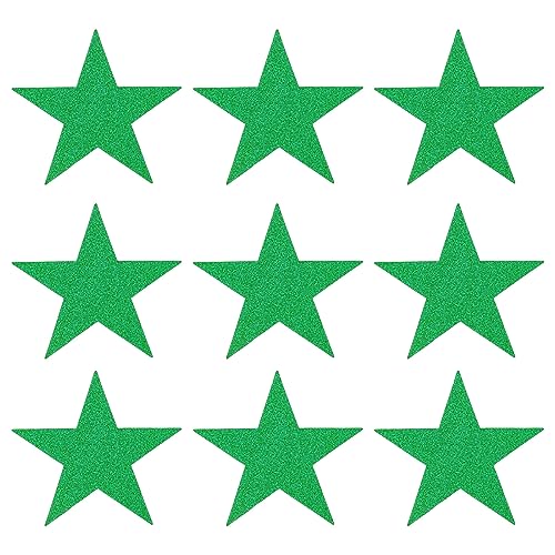 MECCANIXITY Glitzernde Sternausschnitte aus Papier, Fünf-Sterne-Konfetti-Ausschnitte für Geburtstagsparty, Klassenzimmer, Hochzeit, Pinnwand, Wanddekorationen, 15 cm, (grün), 120 Stück von MECCANIXITY