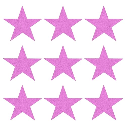MECCANIXITY Glitzernde Sternausschnitte aus Papier, Fünf-Sterne-Konfetti-Ausschnitte für Geburtstagsparty, Klassenzimmer, Hochzeit, Pinnwand, Wanddekorationen, 15 cm, Rosa, 120 Stück von MECCANIXITY