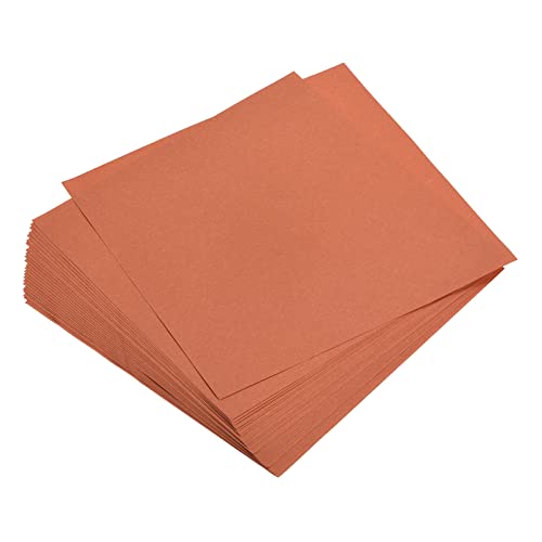 MECCANIXITY Origami-Papier, doppelseitig, orange-rot, 15,2 x 15,2 cm, quadratisches Blatt für Kunsthandwerksprojekte, Anfänger, Geschenke, Dekoration, 50 Blatt von MECCANIXITY