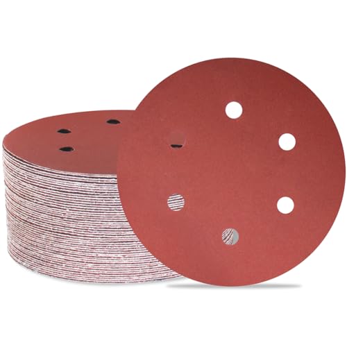 Meccion 150mm Schleifscheiben 50Stück Schleifscheiben Pads 6 Zoll 6 Löcher Klett-Schleifpapier für Exzenterschleifer (400 Körnung) von MECCION